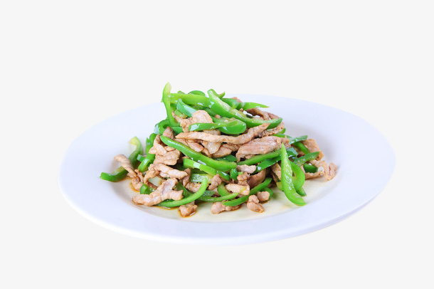 美食食材青椒炒肉丝免抠