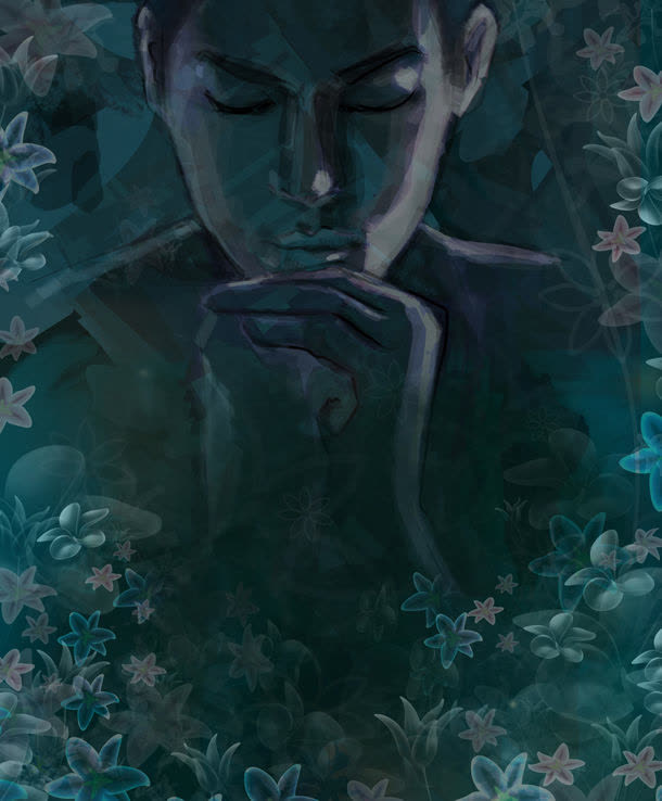 祈祷的人物油画免抠