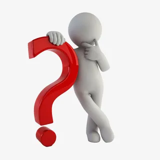 靠问号的立体小人免抠