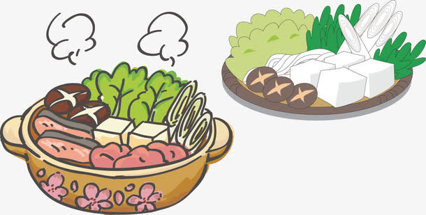 韩国料理装饰火锅免抠