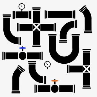 黑色下水道排水管道免抠