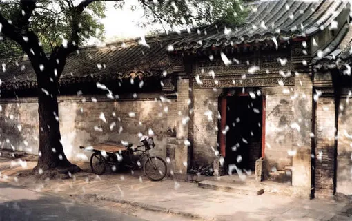 高*景雪景合成北京小巷免抠