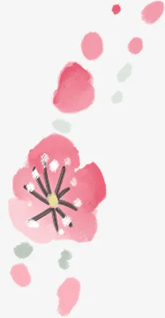 粉色可爱手绘梅花创意免抠