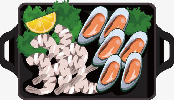 烤花蛤矢量图免抠