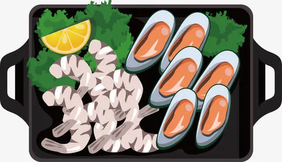 烤花蛤矢量图免抠