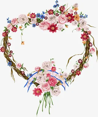 复古风花朵边框免抠