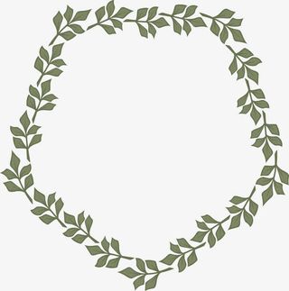 五边形树叶标题框免抠