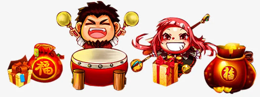 节庆活动福袋金币免抠