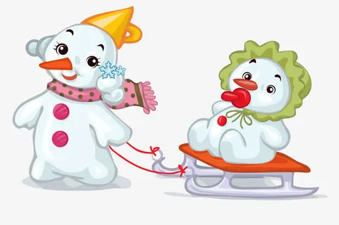 卡通矢量雪人元素免抠