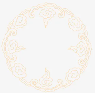 中式圆边框免抠