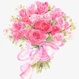 手绘手捧花图片素材免抠