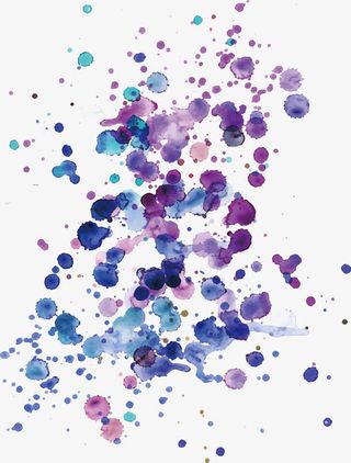 彩色渐变水彩墨迹免抠