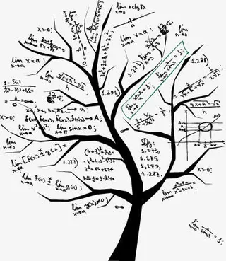 创意数学树枝淘宝活动免抠