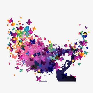 化蝶美女图免抠