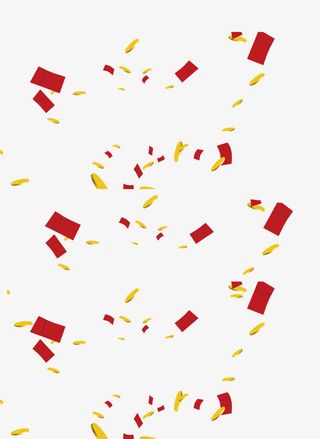 唯美精美漂浮金币红包装饰免抠