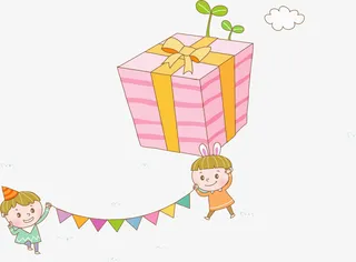 粉色礼物盒子免抠