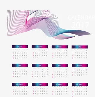 科技线条背景商务日历