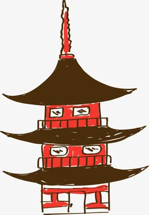 卡通手绘故宫免抠