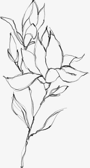 水墨花朵元素21免抠