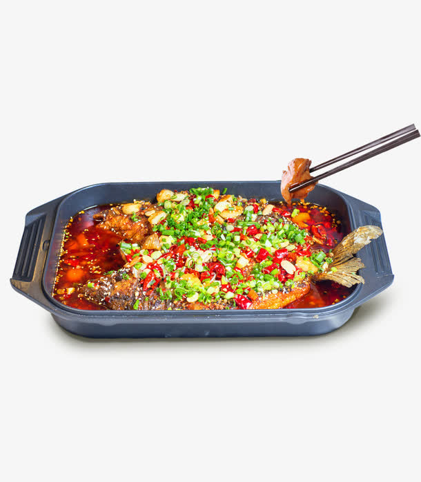 烤鱼美食免抠
