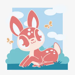 矢量可爱的小鹿免抠