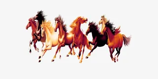 中国风八马图商业素材免抠