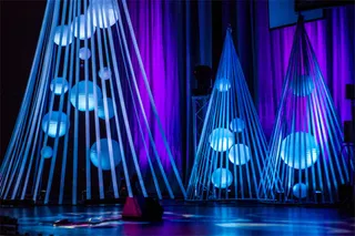 蓝色紫色光效高清不规则建筑免抠