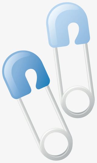 矢量蓝色曲别针免抠