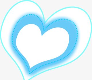 蓝色手绘爱心装饰免抠