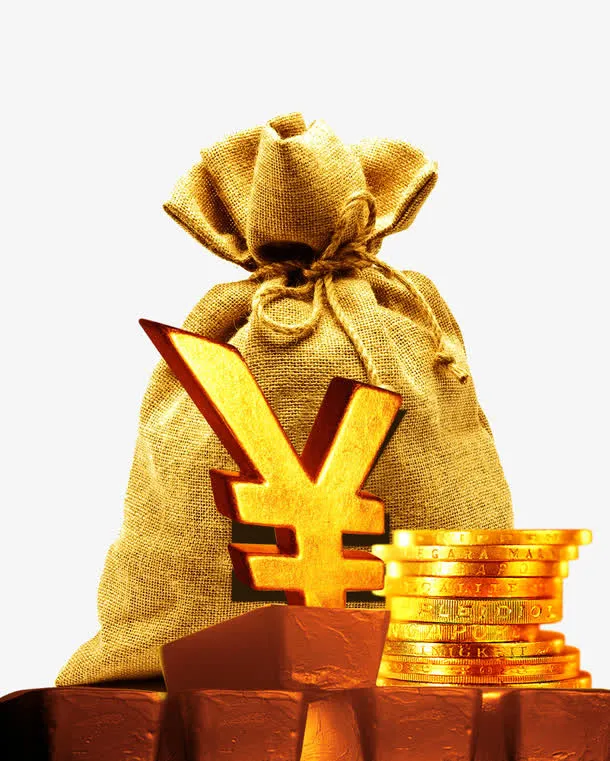 高清金币麻袋装饰免抠