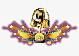 带翅膀的金话筒免抠