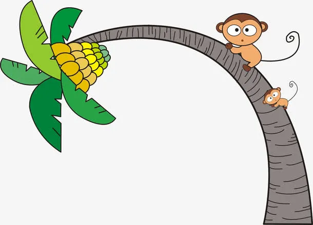 卡通香蕉树矢量免抠