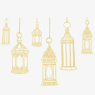 古尔邦节手绘灯笼免抠