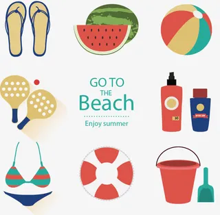 矢量手绘夏日元素免抠