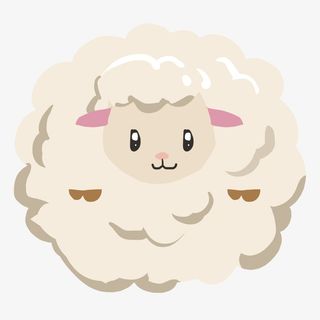 灰色扁平化绵羊元素免抠