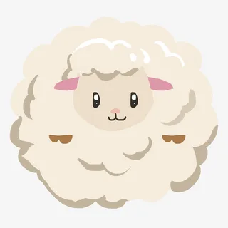 灰色扁平化绵羊元素免抠