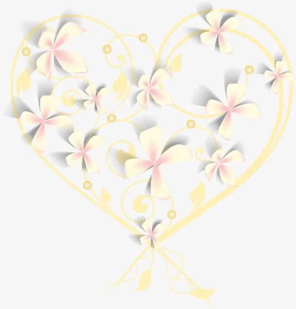 爱心花朵元素免抠