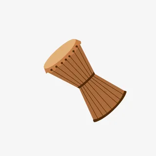 手绘卡通棕色腰鼓免抠