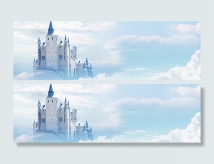 蓝色城堡背景高清