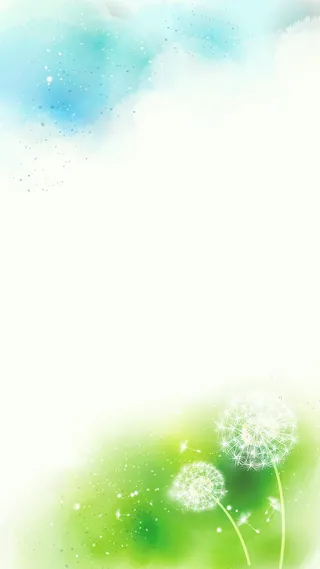 春天绿色水彩晕染蒲公英H5背景高清