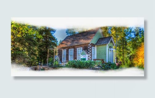 春天绿色山水房子免抠