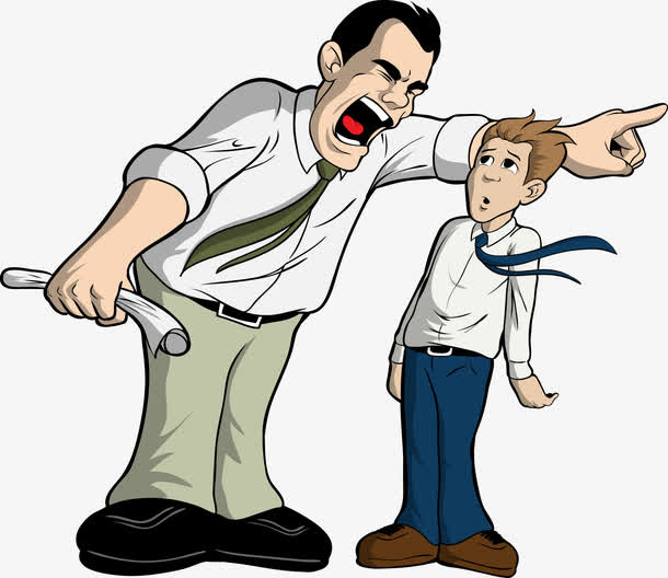 矢量暴躁的老板免抠