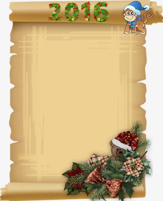 卡通古老牛皮纸纸条画筒免抠