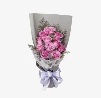 天然紫玫瑰花束免抠