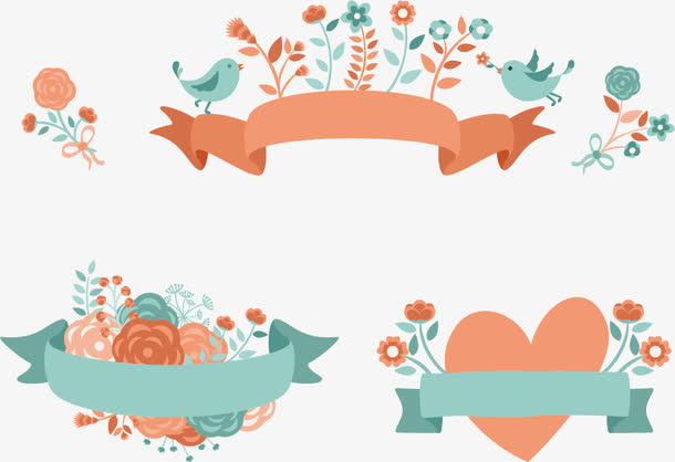 花卉边框矢量素材免抠