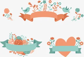 花卉边框矢量素材免抠