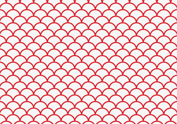 红色中国风波浪背景免抠