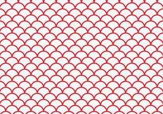 红色中国风波浪背景免抠