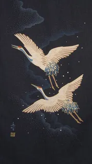 浮世绘黑底背景高清