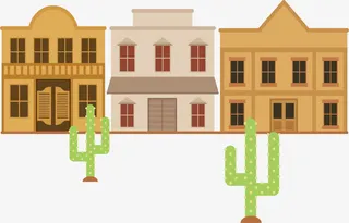 西部小镇酒吧客栈免抠